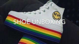 Rainbow converse platform shoes unboxing [upl. by Frear]