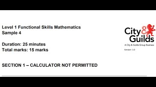 City and Guilds Math Stage 2  Past Paper Question 2130 [upl. by Langelo]