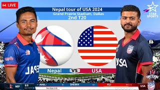 🔴 Live Nepal vs USA  2nd T20  Nepal Live Match Today t20 nepvsusa cricket [upl. by Halik]