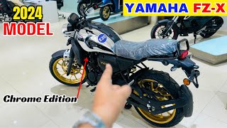 All New 2024 Yamaha FZX Chrome Edition  Detailed Review  New Price  New Update  Features Sound [upl. by Ohl]