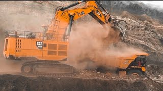 Caterpillar 6030 excavator and truck cat 777 [upl. by Sueddaht]