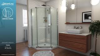 DreamLine Prism Frameless Shower Enclosure  Hinged Opening [upl. by Drugge998]