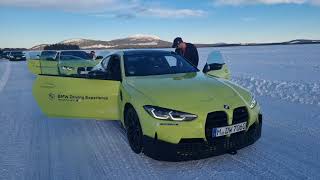 BMW M4 Competiton on Ice with BMW Ice Driving Experience Arjeplog best way tl start your morning [upl. by Oiralih]