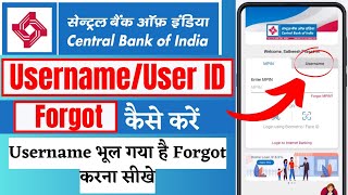 central bank forgot user id  central bank of india forgot username  cent mobile forgot user id [upl. by Lancelot]