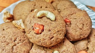 Ragi Cookies Recipe  With Jaggery  Ragi Biscuits without Oven  Mixed Nuts Cookies RitaCooks [upl. by Herv]