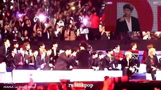 171201 Exo  GOT7 Wanna One NCT 127 Reaction to BTS FULL performance  MAMA [upl. by Nairod]