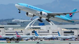 Korean air 777 and Qatar a350 at LAX [upl. by Spanjian]