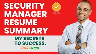 Security Manager Resume Summary II How To Write Profile Summary  TalksLegalcom [upl. by Coucher]