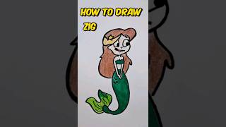 How to draw Zig from Zig and Sharko  drawing shorts [upl. by Dimond]