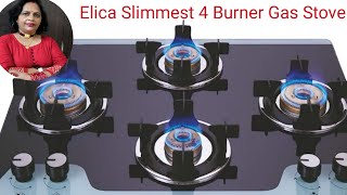 Elica Slimmest 4 Burner Auto Ignition Gas Stove with Double Drip Tray and Brass Burners [upl. by Felicia693]