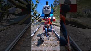 GTA V SPIDERMAN SAVING CAT FROM THOMAS THE TRAIN  coffin dance song cover [upl. by Sybyl]