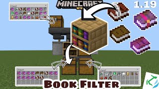 Item Filter For Books Redstone Tutorial  Minecraft Bedrock Beta 119 MCPE [upl. by Cower428]