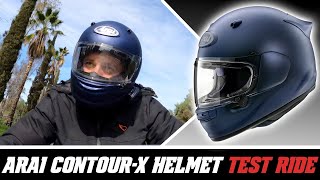 Arai ContourX Helmet Test Ride Review at SpeedAddictscom [upl. by Gerta]