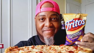 EATING ASMR whisperROSATIS PIZZA MUKBANG [upl. by Eihs]