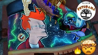 Cosmic Creations quotFuturamaquot Galaxy Timberlands by SIERATO FULL CUSTOM [upl. by Raf390]