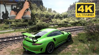 Porsche 911 GT3 RS  Forza Horizon 5 Steering Wheel  Shifter Gameplay [upl. by Aylatan]