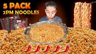 5 PACKS OF SPICY 2PM NOODLES CHALLENGE 🥵 🥵  EKDAM EXTREME PIRO NOODLES CHALLENGE 🔥🔥 [upl. by Oiril]