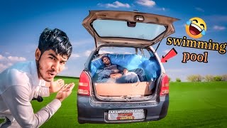 हमने बनाया Car में SWIMMING POOL amp 24 Hours Car Challenge swimmingpool [upl. by Veradis821]