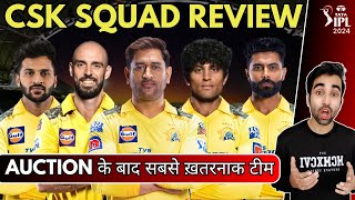 CSK SQUAD REVIEW AND ANALYSIS IPL 2024  NEW PLAYERS LIST  CSK PLAYING 11 2024  Dhoni Five Sportz [upl. by Alegnave]