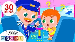 Baby Goes on an Airplane  Baby at the Airport Flight  Kids Songs amp Nursery Rhymes by Little Angel [upl. by Christine50]