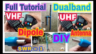 DIY  Cannon Bazooka DIPOLE Antenna  Dualband  VHFUHF  SWR1  Full Tutorial [upl. by Dillon625]