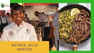 Recette Délicieuse En 15 Minutes Bifteck Au Beurre Citron Et Ail Avec Spaghetti De Courgettes [upl. by Rapsag]