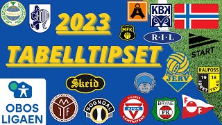 Tabelltips OBOSligaen 2023 Hvem rykker opp og hvem går ned [upl. by Presber]