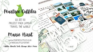 Peartree Cutfiles Project Pack  Go See Do  Travel the World Scrapbook Layout Process [upl. by Mali]