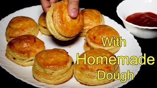 Chicken Patties Recipe With Homemade Dough  Chicken Puff Pastry Recipe by Kitchen With Amna [upl. by Cara]