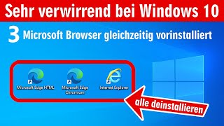 Microsoft Edge deinstallieren oder deaktivieren ⭐️ Windows 10 Internet Explorer löschen [upl. by Ilana512]