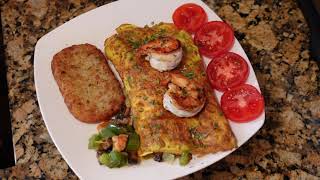 BLACKSTONE GRIDDLE E SERIES SHRIMP OMELETTE HD 1080p [upl. by Kcirederf]