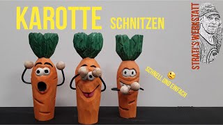 Karotte schnitzenCarrot Carvingideal für Anfänger Wood CarvingCarving StratisWerkstatt [upl. by Aniretake]