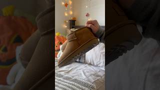 Unboxing Mini Uggs🎃🍁uggs shoes unboxing aesthetic fall short shorts [upl. by Kovar]