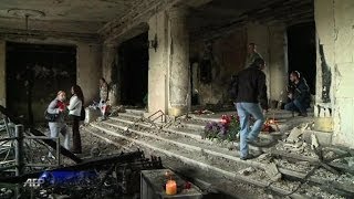 Angry tears at Odessa trade union building after blaze [upl. by Hiroko215]