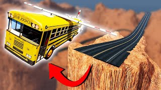 DRIVING A FLYING SCHOOL BUS OFF THE GRAND CANYON BeamNG Drive [upl. by Nythsa]