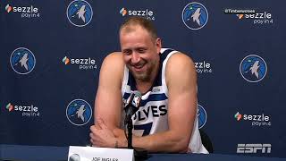 Joe Ingles discusses the winning culture of the Minnesota Timberwolves on Media Day [upl. by Malca]