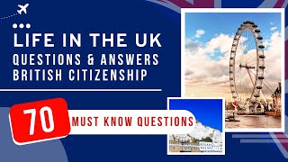 Life In The UK Test 2024 Questions amp Answers  British Citizenship 70 Must Know Questions [upl. by Enomsed126]