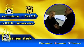 vv Staphorst  DVS33  16122023  Nabeschouwing [upl. by Patt]