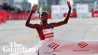 Brigid Kosgei breaks marathon world record by 81 seconds [upl. by Nailuj347]