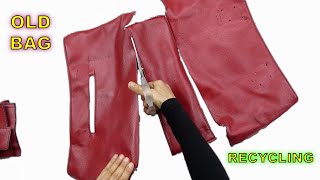 Incredible recycling of old leather bags Dont throw it away evaluate it [upl. by Yddur]