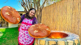 Baking Homemade Delicious Sweet Bread Lahmacun and Quince Dolma in the Village [upl. by Salvay]