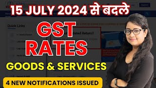 New GST Rates notified from 15 July 2024 New GST Exemptions New GST Rates of Goods amp services [upl. by Flemming121]