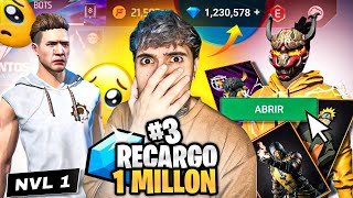 RECARGO 1MILLON de DIAMANTES en MI CUENTA NIVEL 1 Y GASTO TODO😨😱 3 [upl. by Ytsirt918]