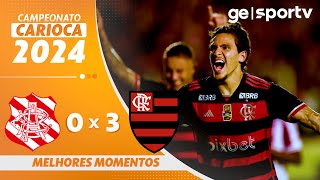 BANGU 0 x 3 FLAMENGO  MELHORES MOMENTOS  8ª RODADA DO CAMPEONATO CARIOCA 2024  geglobo [upl. by Deering121]