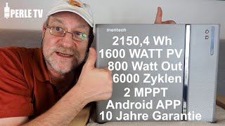 🔋 Mentech W2000 Smarter bis 6kwh skalierbarer Balkonkraftwerk Speicher KonstantampNulleinspeisung⚡️ [upl. by Rednijar995]