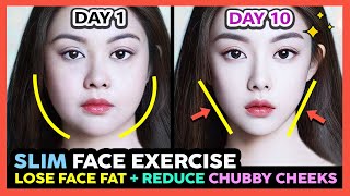 🥇BEST FACE EXERCISES TO LOSE FACE FAT FAST  REDUCE CHUBBY CHEEKS  GET A SLIM FACE IN 10 DAYS [upl. by Aubry62]