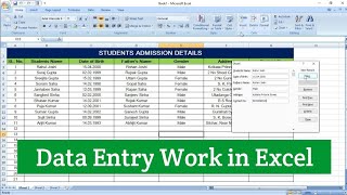 Data Entry using Form in Microsoft Excel  Data Entry in Excel [upl. by Martinson806]