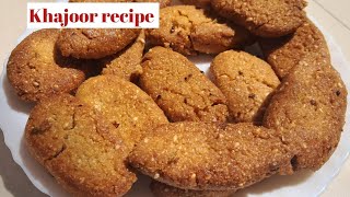 crispy khajoor recipesweet mathri kaise banayehyderabadi methe lauzमहीनो चलनेवाले snackskhurma [upl. by Namzed]