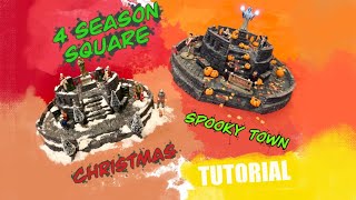 TUTORIAL creation of 4 seasons square Spooky Town and Christmas Village [upl. by Arri756]