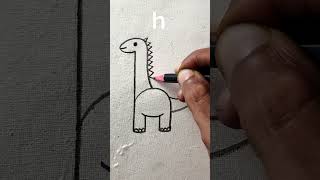 How to draw dinosaur with H [upl. by Marcelline102]